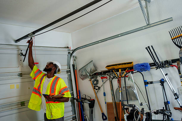Professional Garage Door Panel Replacement technician working in Remington, IN
